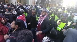 Scuffles at Free Palestine protest in West London