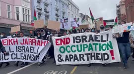 Chanting Free Palestine march through Brighton, 15th May 2021