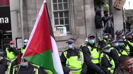 Free Palestine Protest | Israel Embassy, London smashed windows