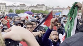 Police use tear gas against pro-Palestine supporters in Lyon, France
