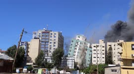 Shocking HD moment Israeli airstrike destroys press building housing AP and international journalists