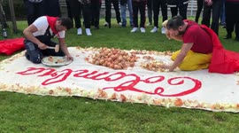 Art collective smash onions in London during rally supporting Colombia protesters
