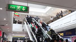 Protesters march through Manchester's Arndale shopping centre singing, 'Free! Free! Palestine!'