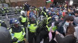 Scuffles continue into the evening as London police clash with pro-Palestine protesters