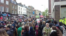 Firework let off during Free Palestine march in London