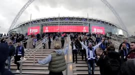 Further footage: Leicester City fans celebrate FA Cup Final win outside Wembley