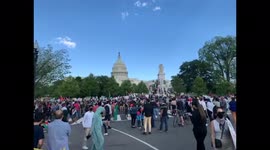 Palestinian supporters in front of the Capitol Hill Washington DC