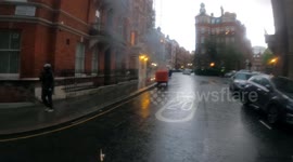 Free Palastine protest, London (Kensington), 15th March 2021, Bin Set On Fire