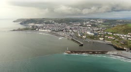 Stunning two-tone sea phenomenon appears in Cardigan Bay in west Wales, UK