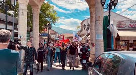 Palestine supporters protest in Skopje, North Macedonia