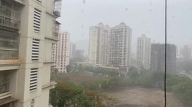 Heavy rain in Navi Mumbai, India