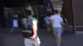 Israel: People Take Shelter In Parking Lot In Tel Aviv Amid Rocket Warning Sirens Blaring