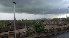 Time lapse: Thunderstorm rolls over London on the same day indoor dining returns to England's restaurants and pubs