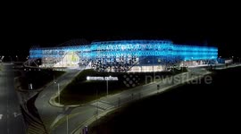Nuevo Hospital Central de San Luis, Argentina - Ramón Carrillo - Fachada Nocturna