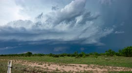 Brief tornado under a supercell near Sterling City Texas.