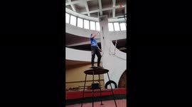 'Circus Artist Combines his Balancing & Juggling Skills to Create an Epic Trick'