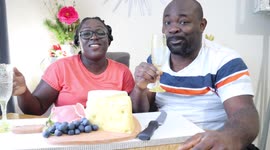 UK baker gets her partner to try charcuterie board and wine themed cake
