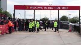 Sniffer Dog Smells Crowd At Old Trafford, As 10,000 Manchester United Fans Allowed Back In The Stadium For The First Time Since Restrictions Were Lifted