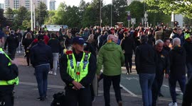 Manchester United Fans Leaving Old Trafford After Fulham Game