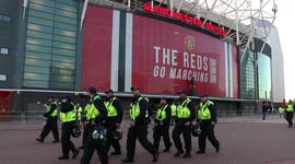 Police Leave Old Trafford After First Football Game Back With A Crowd, Since Covid Restictions Were Lifted