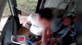 Chinese man arrested after throwing bin at bus driver