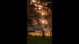 'Massive Fire Lights Up Apartment Building in France '