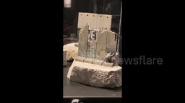 Footage from Banksy exhibition in London, UK