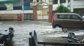 Flooded roads of Mumba, India after Cyclone Tauktae