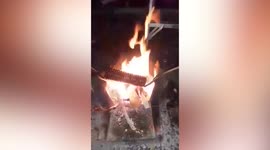 Father's DIY water heater keeps family warm during winter