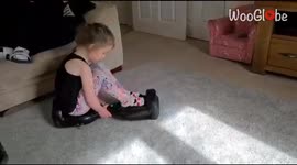 'Hoverboarding Toddler Goes Round & Round & DOWN!'