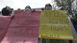 Protest rallies in Dhaka, Bangladesh against the arrest of journalist Rozina Islam