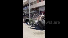 Destroyed Al-Wahda Street in Gaza City