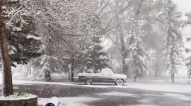 US: Spring Storm Brings Heavy Snow To Southwest Montana