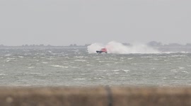 Pilot boat battles strong winds in Kent, UK