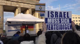 Pro-Israel demonstration at the Brandenburg Gate in Berlin