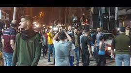 Palestinians in Al-Nushairat camp celebrated the ceasefire in the center of the Gaza Strip