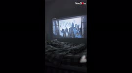 Indonesian girl with a projector travels the world from her bedroom
