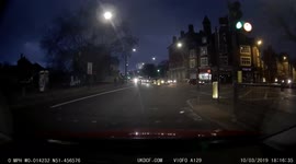 Scooter rider pulls in front of moving vehicle and stops, car knocks scooter over