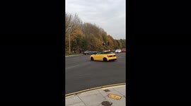 BMW tries to show off at modified car meet and crashes into car