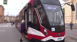 New city transport with innovative technologies is on display in St Petersburg, Russia
