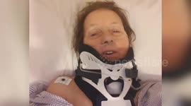 UK grandmother recovering in hospital from broken neck slips and breaks her BACK on the day she was due to be discharged
