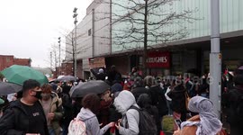 Oldham Sixth Form College Students stage Free Palestine protest in Oldham town centre