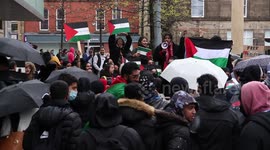 ''From the river, to the sea. Palestine will be free'' - Chants at the free Palestine student protest in Oldham town centre