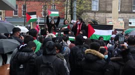 Chants at the free Palestine protest in Oldham town centre