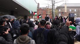 ''1234, OCCUPATION NO MORE! 5678 ISRAEL IS A TERRORIST STATE!!'' - Chant at the Oldham free Palestine student protest