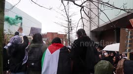 Flares and flare-ups at Oldham's Free Palestine protest
