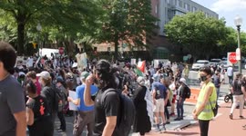 Washington, D.C.: Protest outside the Israeli embassy