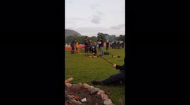 Mtb jump at the Fort William World Cup Downhill