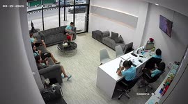 Motorcycle crashes through beauty clinic glass door