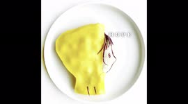 HOPE/ Little girl food art/ Japanese curry rice/ omelette/ rice food art